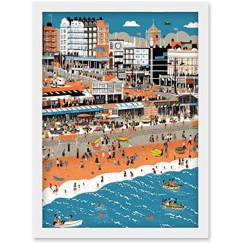 White Artery8 Brighton & Palace Pier A4 Art Piece