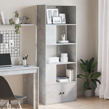 Engineered Wood Bookcase Concrete Grey 70x36x189 cm vidaXL