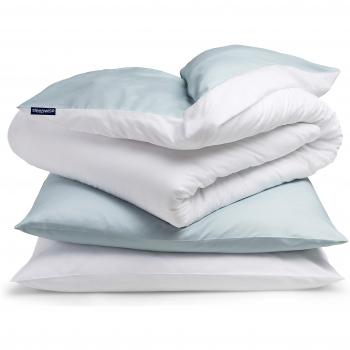 Sleepwise „Soft Wonder” 3tlg Bettwäsche | 200x200cm, hypoallergen, atmungsaktiv, bügelfrei, 2x 80x80cm Kissenbezüge | Powder/weiß