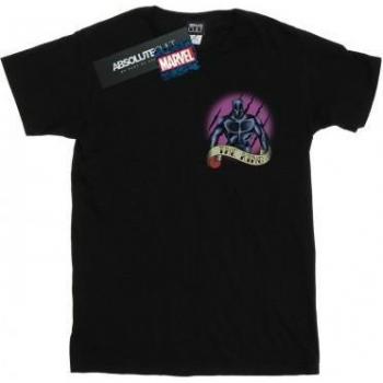 Black Panther Girls Cotton T-Shirt with Tattoo Print