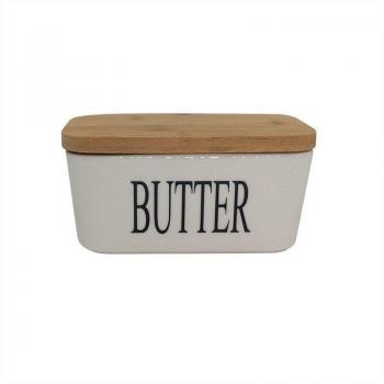 Quail 6 Inch Cheese Server and Storage Tray, White Ceramic