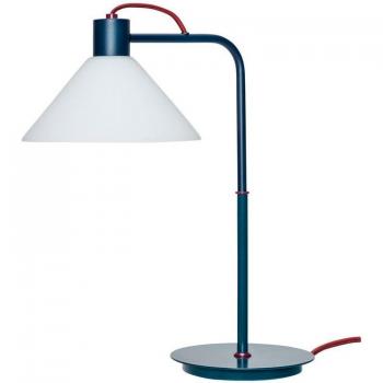 HÜBSCH lampe à poser spot, bleu, blanc, verre, fer, E27