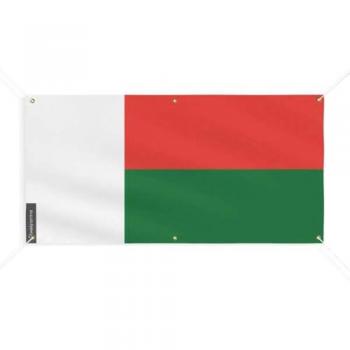 Madagascar Flag Promotion Banner 6 Hook Points 200x400cm Durable Fabric
