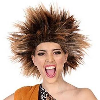 Peluca Cavernícola Castaño Halloween