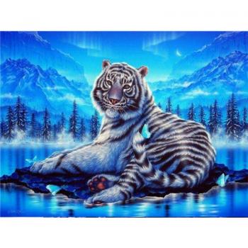 Pittura Diamante 5D all-inclusive: trapano, tigro ricamo, strass, punto croce – decorazione 20x30 cm