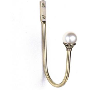 2Pcs U-Shaped Wall Hooks with Crystal for Curtains and Closet Handles