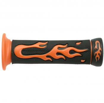 Coppia di Manopole Flame 22 mm Colore Nero/Arancio