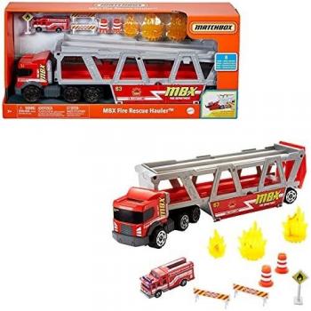 Matchbox Camión de transporte con accesorios, almacena coches de juguete