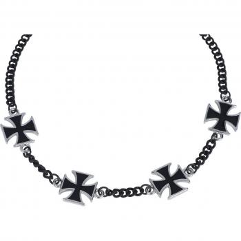Bijou EMP Croisées Noires‑Argent