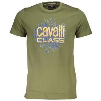 Cavalli Class Green Cotton T-Shirt