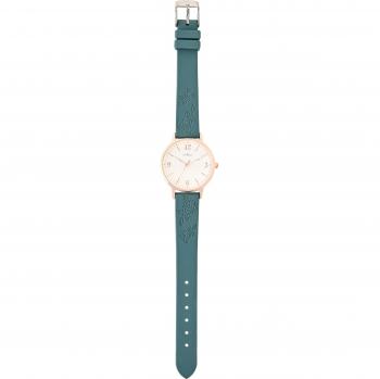 Relógio Feminino Padrão Rosa Vela Verde