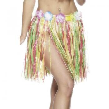 Falda Hawaiana de flores multicolor 46cm