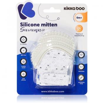 Guanto dentaruolo Kikkaboo Savanna in silicone 0 m+ Grigio 1 pz