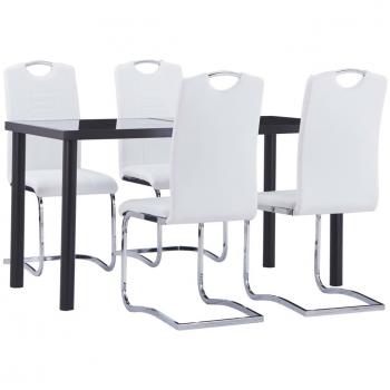 Set Sala da Pranzo 5 pz in Similpelle Bianco cod mxl 57599