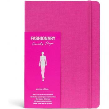A5 Women's Sketchbook with 130 Pages and Figure Templates in Cherry Color