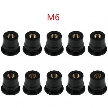 Accessoire Noir Puits et Écrou M4 M5 M6 Moto-Moto 10pcs Caoutchouc
