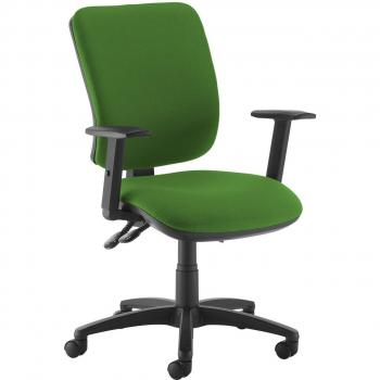 High-Back Operator Chair “Senza” with Customizable Arms – Lombok Green