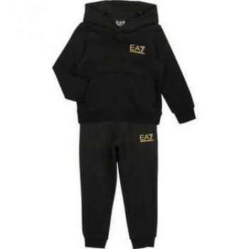 Emporio Armani EA7 Core Identity Tracksuit for Boys in Black, Size UK 8, Cotton Blend