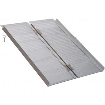 HOMCOM Folding Aluminum Ramp for Wheelchairs/Scooters/Pet Mobility 38.5 Silver