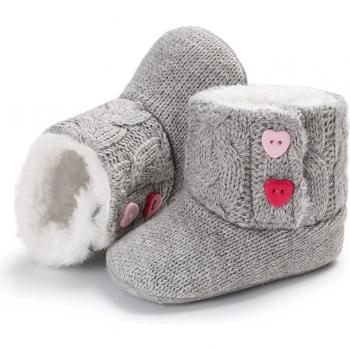 Calzado Invernal Sólido con Diseño de Corazón para Niños