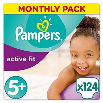 Pampers Active Fit Premium Protection, 124 Pannolini, Taglia 5+