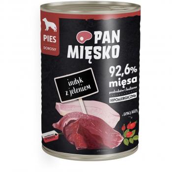 Pan Mięsko Dog Kalkoen-Herten Mix 12×400 g (extra)