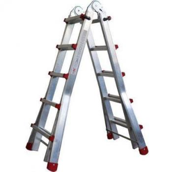 Escalera telescópica de aluminio 4,83m 4x5 peldaños