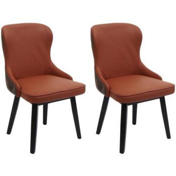 MCW M60‑2 Esszimmerlehnstuhl – Massivholz Terracotta