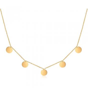 GD GOOD.designs EST. 2015 Collier 5 Dames en Or, Collier en Acier Inoxydable avec Cinq Plateaux Longueur de la chaîne 40cm