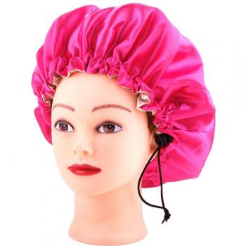 Bonnet de nuit en satin pour femmes, accessoire réversible, double couche, soyeux, bouton de réglage, chauffant