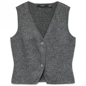 Vero Moda Gilet Chic en Maille Grise – Taille M