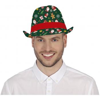 Chapeau de fête BORSALINO vert en polyester pour adulte