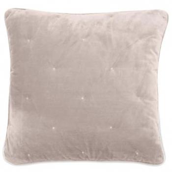 Housse 45x45 cm GIPSY – Velours blanc, broderie pointée, finition naturelle