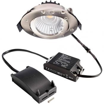 Plafonnier Dione LED encastré 2.700 K nickel IP44 dimmable