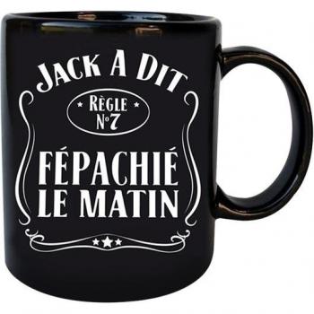 Mug noir original « Jack a dit Fépachié le matin »