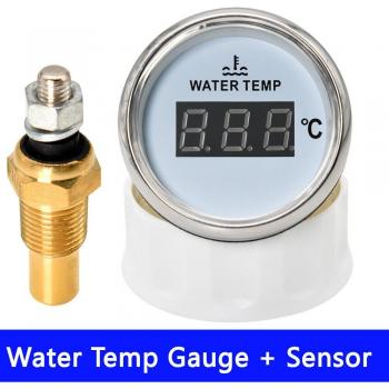 Digital Water Temp Gauge with Red Backlight and Temperature Sensor