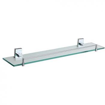 Unity Chrome Stainless Steel Wall‑Mounted Glass Vanity Shelf