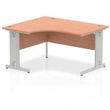 Impulse Cable Managed 1800 Left Hand Crescent Desk Walnut
