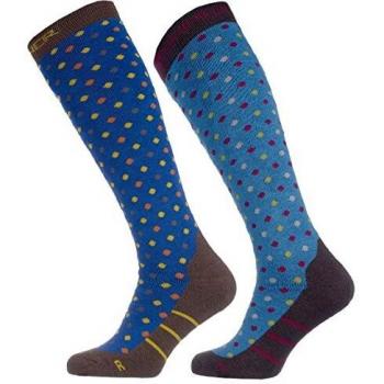 Blau/Grau Doppelpack SINNER Damen Dots Skisocken (39‑41) – SIWE-03-50-3941