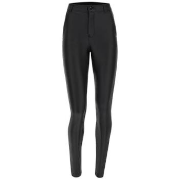 Freddy Pantaloni Coated Super Skinny Vita Alta con Tasche Chino Nero Donna Medium