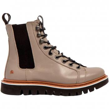 Botines Art de piel color Sésamo con cierre elástico