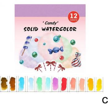 12 Colors Watercolor Paint Set with Tin Box for Artists