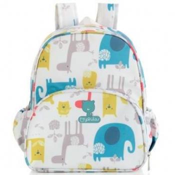 Backpack Happy Zoo 26×30×12 CM Bianco e Grigio