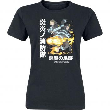 T‑Shirt Femme – Fire Force – Devil's Footprints – Noir – Taille S