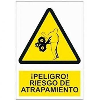 Señal de peligro riesgo de atrapamiento 210x148 mm
