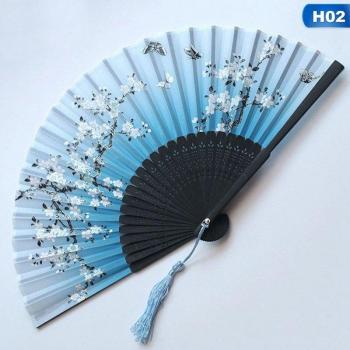 Traditional Chinese Silk Fan with Lace Detailing – Handheld Performance Prop