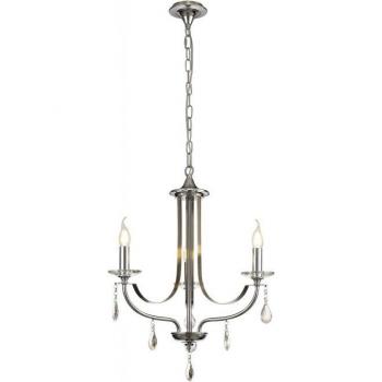 Suspension cristal Efez 3 ampoules finition chrome poli 6 cm