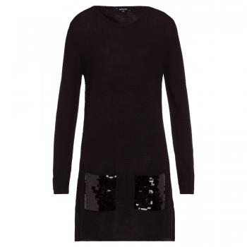 Lange schwarze Pulloverjacke
