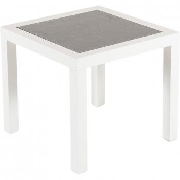 Mesa auxiliar de salón con tablero de cristal estilo cerámica
