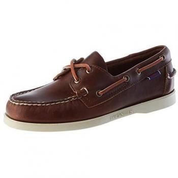 Sebago Docksides Portland Leather Boat Shoes, Brown, EU 41.5